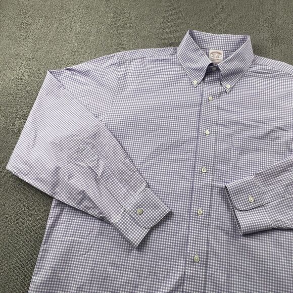 Brooks Brothers Shirt Adult Size 16.5 - 35 Check Button Up Long Sleeve Casual - Picture 2 of 13